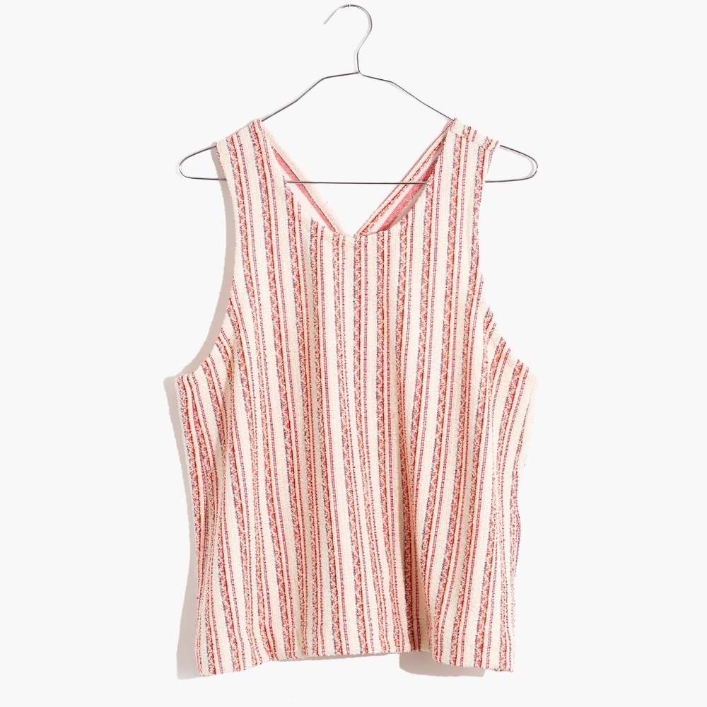 Madewell Boucle Stripe Cross Back Tank Top